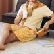 thumbnail image 5 of Balery Pink Ice Cream Pantalones cortos de pijama de punto de algodón para hombre con cinturilla y bolsillos-3X-Large, 5 of 6
