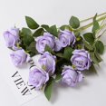 thumbnail image 1 of 3/5/10/20pcs Roses Artificial Flowers Rose Flower Branch Artificial Red Roses Realistic Fake Rose for Wedding Home Decor light purple rose 5pcs, 1 of 6