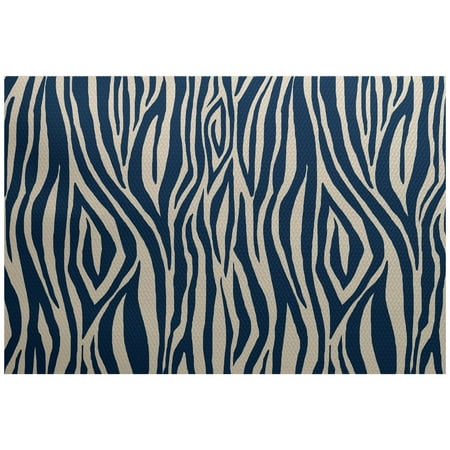 Modern Gold Machine - Simply Daisy 3' x 5' Wood Stripe Geometric Print Indoor/Outdoor Rug