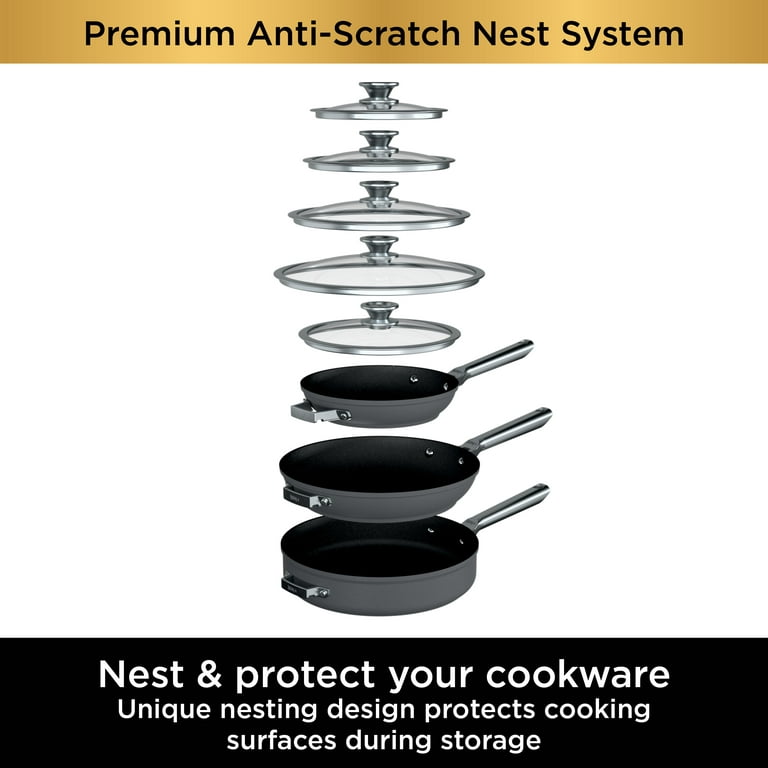 Ninja - Foodi NeverStick Premium Nest System 6-Piece Cookware Set - Gray