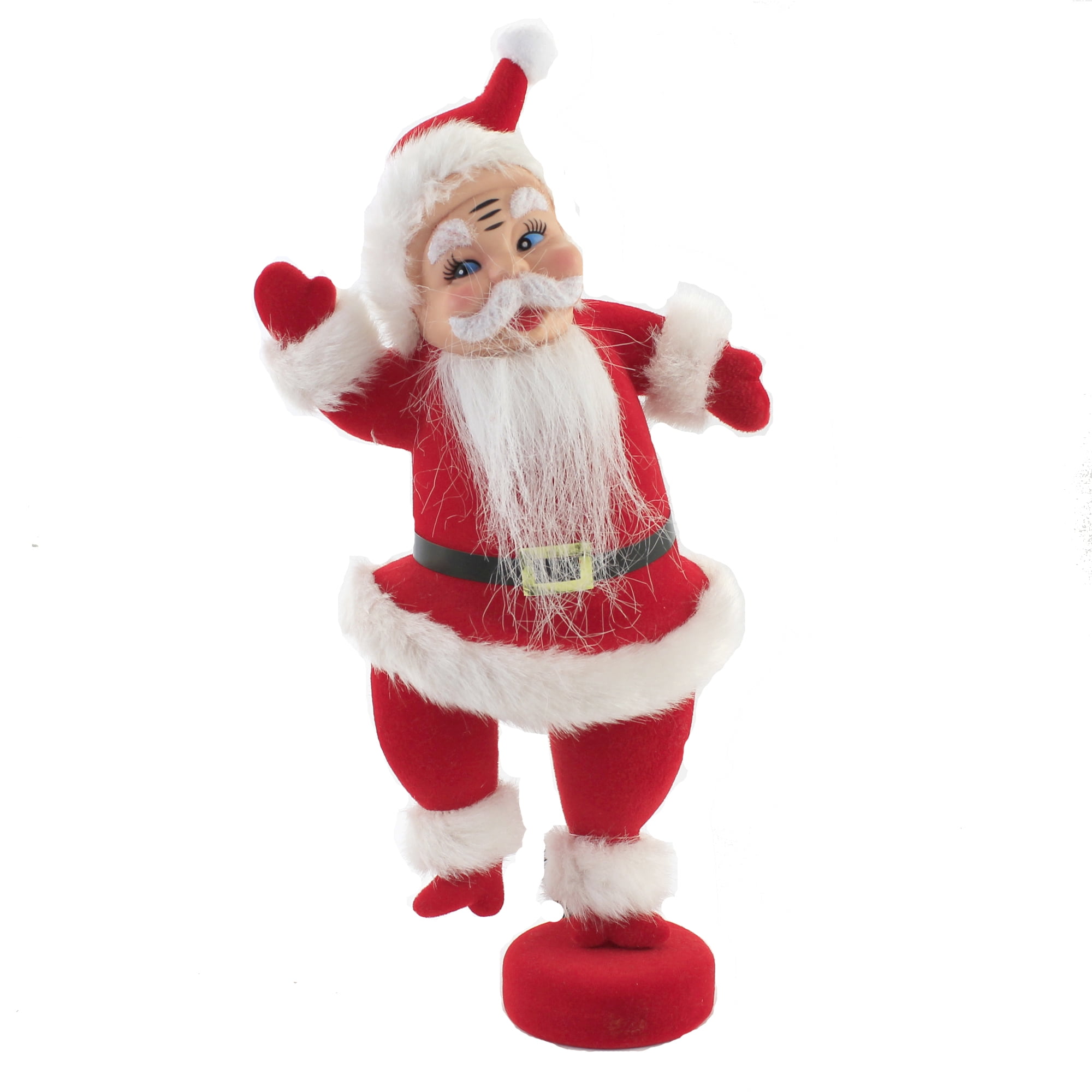 3 Vintage 1960's Plastic Flocked Santa ClausesCollectable Ornaments