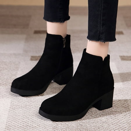 

Akiihool Womens Work Boots Slip On Fashion Ankle Bootie Elastic Classic Ultra Snow Platform Anti-Slip Boot for Outdoor (Black 7)