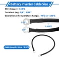 thumbnail image 6 of 1 Pc Battery Inverter Cable 5 AWG Gauge 1.5FT 3/8" Lug 5/16" Lug Battery Cable Universal for Car Vehicle Boat RV Solar Tinned Copper Black, 6 of 7