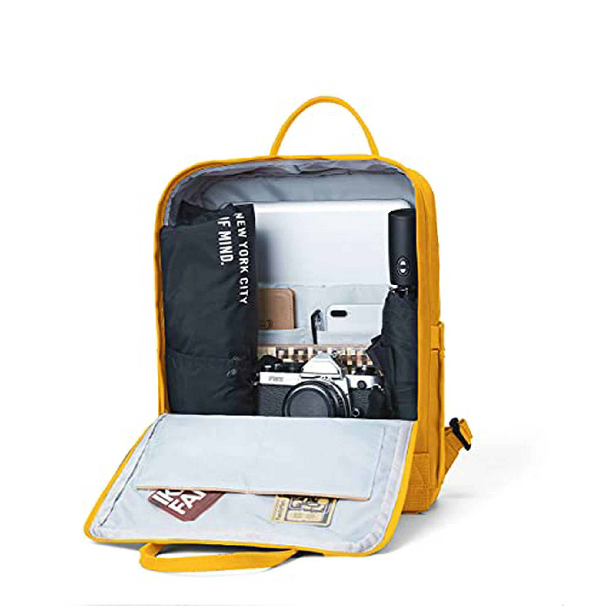 KALIDI Casual Backpack for Women 15 Inches Laptop Classic Backpack Camping Rucksack Travel Outdoor Daypack College School Bag Yellow Walmart