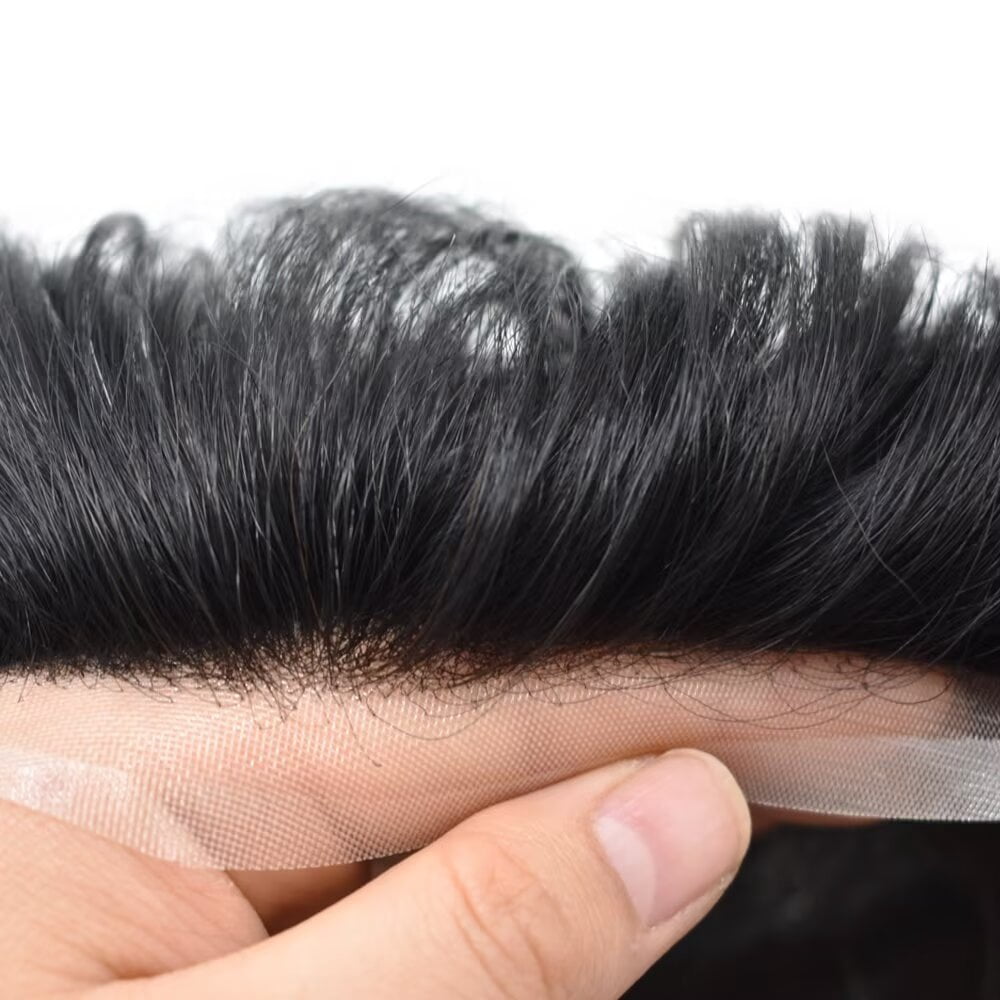 Lyrical Hair Toupee for Men Hair System for Man Siwss Super Welded Lace Mens Hairpieces Human Hair Replacement System Lace Hair Unirs Wig #1 Jet Black