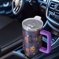 thumbnail image 6 of Magical Pumpkin Castle Halloween Pattern Tumbler with Handle and Lid,40oz Double Wall Vacuum Insulated Tumbler,Cups Gift for Women and Men, 6 of 7
