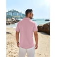 thumbnail image 4 of COOFANDY Men's Short Sleeve Button Down Shirt Casual Beach Summer Outfit, 4 of 6