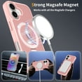 thumbnail image 4 of Asuwish Phone Case for iPhone 17 6.3 inch Tempered Glass Screen Protector Magnetic Folding Stand Frosted Translucent Rugged Shockproof Protective Cell Cover i Phone17 i17 17Case Women Men Pink, 4 of 6