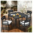 thumbnail image 2 of Outdoor Patio Aluminum 40"x40" Square Dining Table with Tapered Feet & Umbrella Hole, Ember Black Ember Black + Rust Resistant Frame + Garden & Outdoor + Contemporary + Complete Patio Sets + Aluminum, 2 of 5