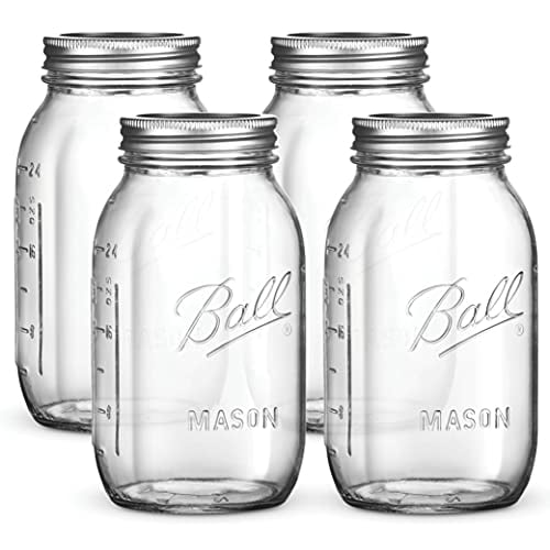 Freezing Pickling Glass jar For Canning 6 Pack Wide Mouth Mason Jar 8 oz Kerr Wide Mouth Mason Jars With Airtight lids and Bands Microwave & Dishwasher Safe + SEWANTA Jar Opener Fermenting 