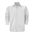 thumbnail image 3 of Mens Vintage Washed Long Sleeve Button Down Shirts Classic Lapel Solid Business Shirt White XL, 3 of 8