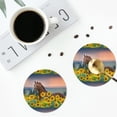 thumbnail image 5 of Bingfone Vintage Horse Sunflowers Leather Drinks Coasters with Set of 6,Suitable for Home Kitchen,Coffee Cup Coasters Home Gift, 5 of 9