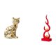thumbnail image 1 of Figura decorativa de gato con forma de llama, escultura animal, adorno artístico para chimenea, estatua abstracta de resina con forma de fuego, adorno, 1 of 8