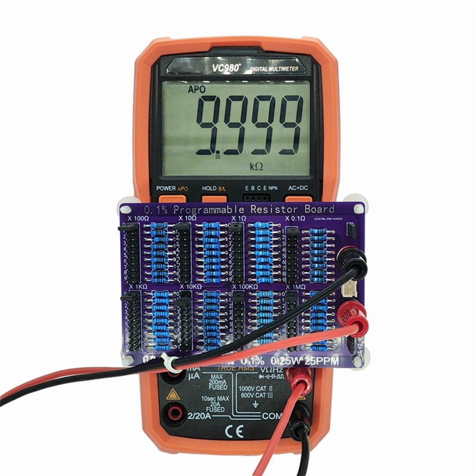 2X 0.1Ω-9.9999999MΩ 0.1% 0.25W 25PPM Programmable Resistor Board Resistance Tolerance 0.1% High  8-Segment