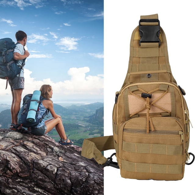 Bolso de Pecho para Hombre, Mochila de Tela Oxford, Bolso de Hombro Duradero para Senderismo, Vijes en bicicleta