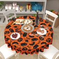 thumbnail image 2 of Halloween Tablecloth 60 Inch Round Spider Web and Pumpkin Table Cloth Ghost Washable Polyester Tablecloths for Holiday Dinner Room Picnic Indoor Outdoor Halloween Party Decorations, 2 of 6