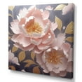 thumbnail image 2 of Designart "Vintage Pink Peonies On A Gray Canvas" Poppies Canvas Art Print, 2 of 7