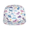 thumbnail image 2 of Daiia Dinosaur print Flat Bill Hats Flat Brim Trucker Cap Baseball Cap Adjustable Classic Low Profile Hat Unconstructed Plain Cap, 2 of 9