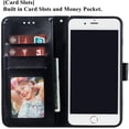 thumbnail image 2 of Mandala Case for iPhone 7 Plus iPhone 8 Plus, Premium Leather Flip Wallet Card Slots Magnetic Stand Protective Ultra Slim Case with Lanyard, Embossed Flip Cover-Black, 2 of 16
