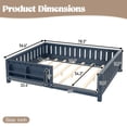 thumbnail image 4 of Bellemave Full Size Floor Bed with Bookshelf, Wood Montessori Beds with Slats and Safety Guardrail, Low Profile Queen Bed Frame with Fence, No Box Spring Needed (Blue), 4 of 9