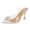 Silver, variant on Clear Sandals for Women with Rhinestones Slingback Point Open Toe Stiletto Heel Wedding Party Pump Shoes
