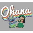 thumbnail image 2 of Boy's Lilo & Stitch Rainbow Ohana Hula Dance  Graphic Tee Athletic Heather X Large, 2 of 5