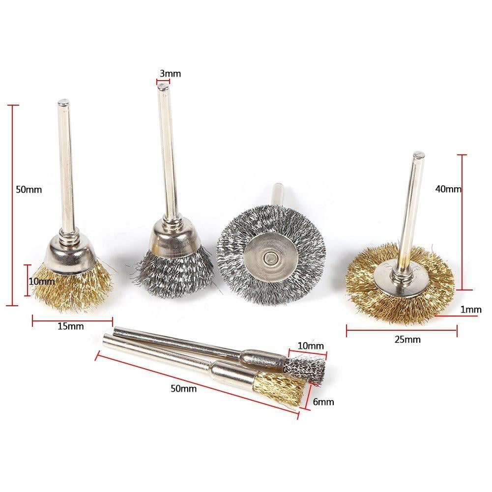 36pcs Wire Steel Brass Brushes Polishing Brush Wheels Set for Dremel Rotary Tool 
