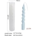 thumbnail image 3 of Set of 2 Spiral Candle Molds Twist Candle Mold Silicone Candle Mold Cylindrical Cake Decorating Round Shape Soap Mold Fondant Flower Mold Resin Flower, 3 of 5