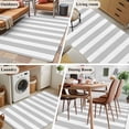 thumbnail image 6 of Grey Striped Large Area Rugs for Bedroom Living Room, Soft Non Slip Carpet Bedside Rug, Modern Farmhouse Gray White Stripes Rectangular Floor Cover Kitchen Accent Rug 2.7'x5' for Dining Room/Office, 6 of 9
