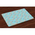 thumbnail image 1 of Ambesonne Anime Place Mats Set of 4, Rainbow Clouds Hearts, Standard Size, Multicolor, 1 of 4
