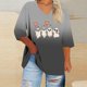 thumbnail image 1 of Heisall Womens T-shirts Halloween Print V-Neck 3/4 Sleeve Loose Plus Size Casual Fashion Daily Wear Tops, 1 of 4