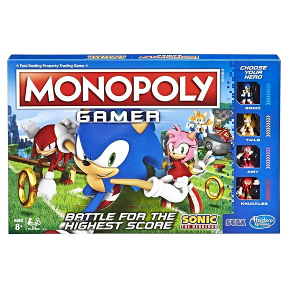 Monopoly Gamer Sonic the Hedgehog Edition Board Game for Ages 8 and Up