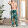 thumbnail image 2 of Naloa Tropical Leaves Pajama Pants Men, PJ Bottoms, Sleep & Lounge Pants-XX-Large, 2 of 6
