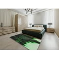 thumbnail image 5 of Ahgly Company Machine Washable Indoor Square Transitional Fall Forest Green Area Rugs, 5' Square, 5 of 7