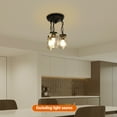 thumbnail image 3 of Kitchen Island 3-Light Glass Pendant Chandelier - Vintage Industrial Style Ceiling Light Fixture with Clear Glass Shades for Kitchen, Dining, and More, 3 of 8