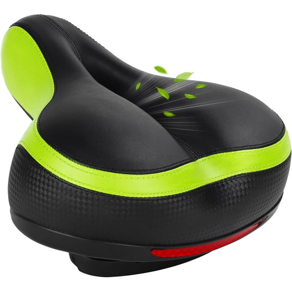 Comfortable Bike Seat for Men & Women, Memory Foam Bicycle Seat with Dual Shock Absorbing Ball, Universal Fit Bike Saddle for Stationary, Commuter, Mountain, Road, Cruiser, Ebike