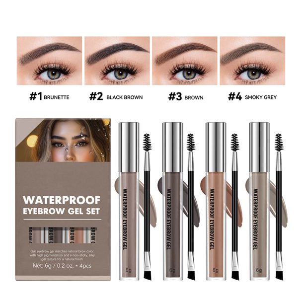 Puntoco Gel para cejas resistente al agua, fijación de maquillaje, resistente al agua, que no se corre, gel para dar forma a las cejas, 24 g