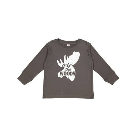 

Inktastic Moose Head Silhouette into the Woods Gift Toddler Boy or Toddler Girl Long Sleeve T-Shirt