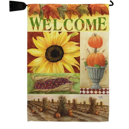 Sunflower Collage Garden Flag Set Harvest Autumn 13 X18.5 Double-Sided Yard Banner