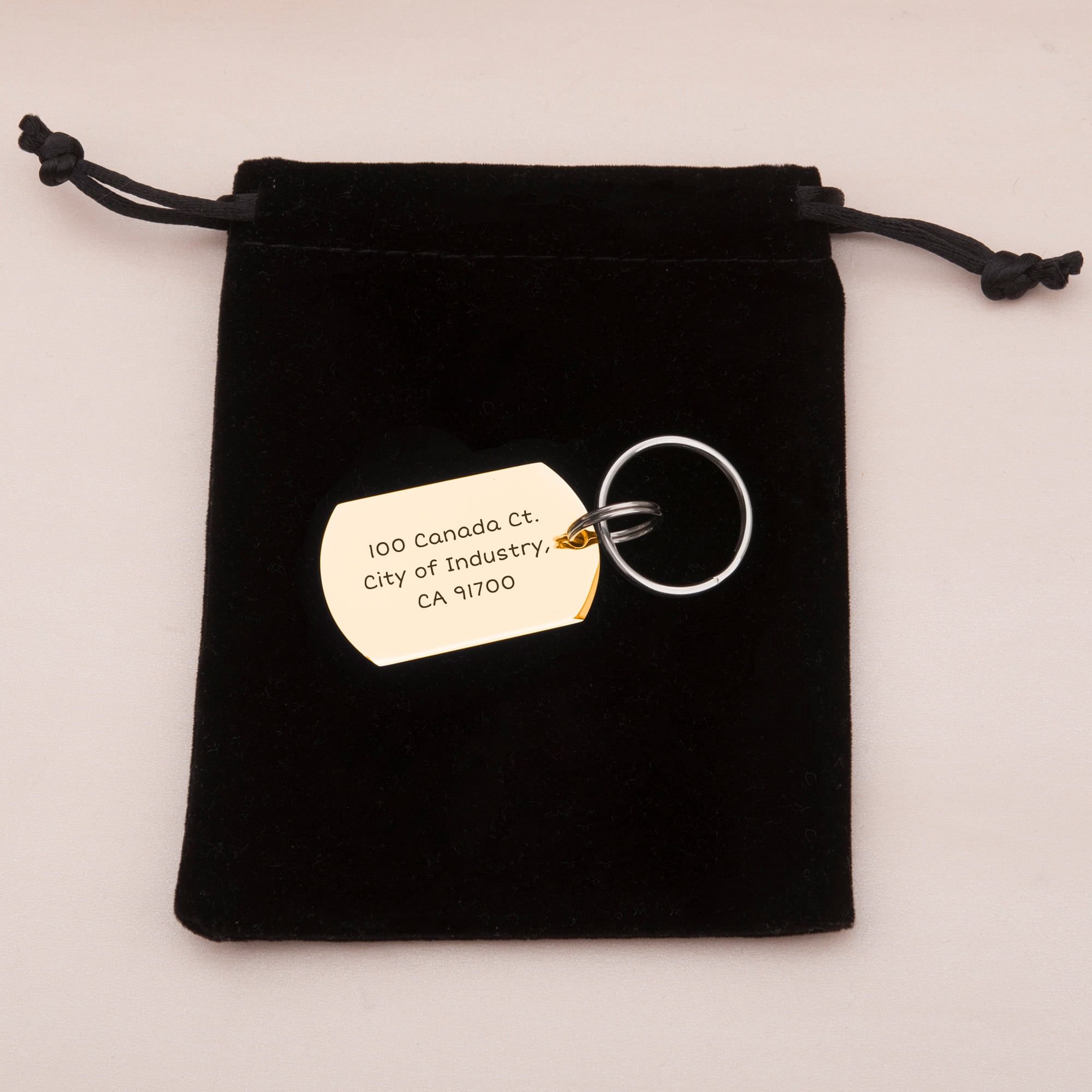 Engravable Pet Id Tag - Dog Tag with Phone Number Tag Shape - Pet Name Tag Emergency Tags for Pet Collar [Gold, M, Only Front Engraving]