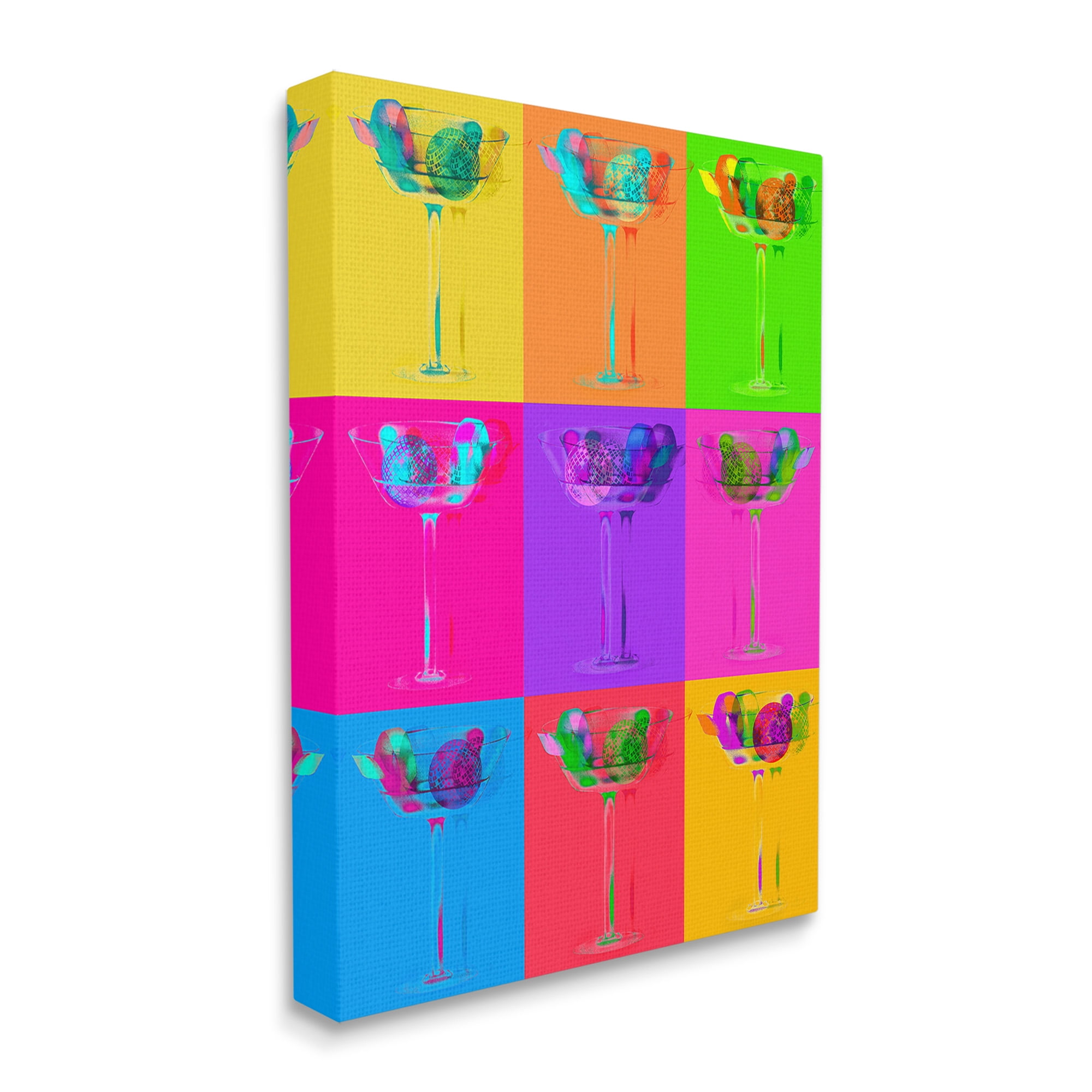 Stupell Industries Pop Style Martinis Food & Beverage Painting Gallery Wrapped Canvas Art Print Wall Art, 36 x 48