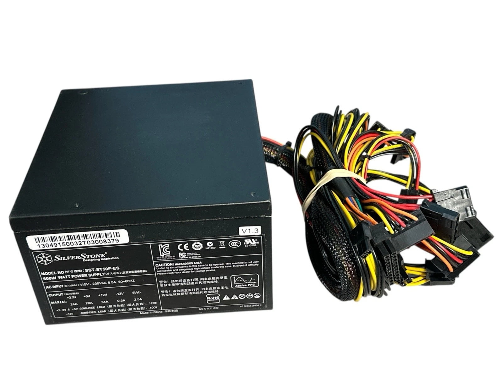SilverStone Strider Series ST50F-ES - Power supply (internal) - ATX12V 2.3 - 80 PLUS - 500 Watt - active PFC - black