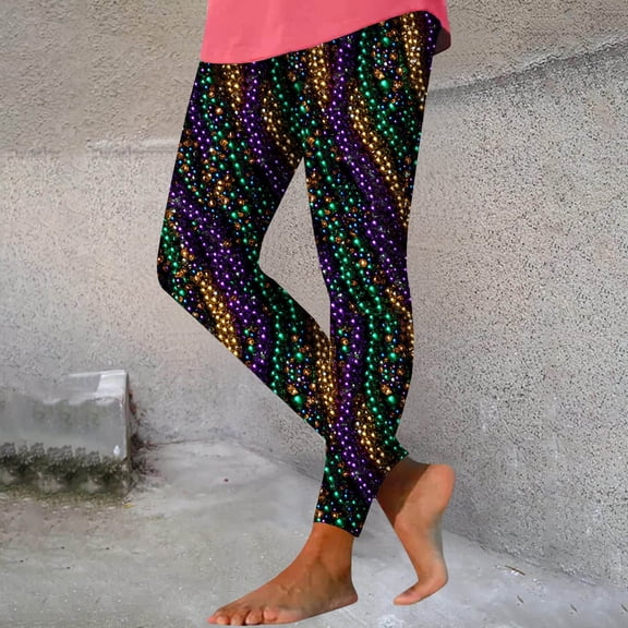 Haivin Women's Carnival Print Leggings, Stretchy Yoga Pants with Fun Patterns, Comfortable Workout Leggings for Fitness and Casual Wear
