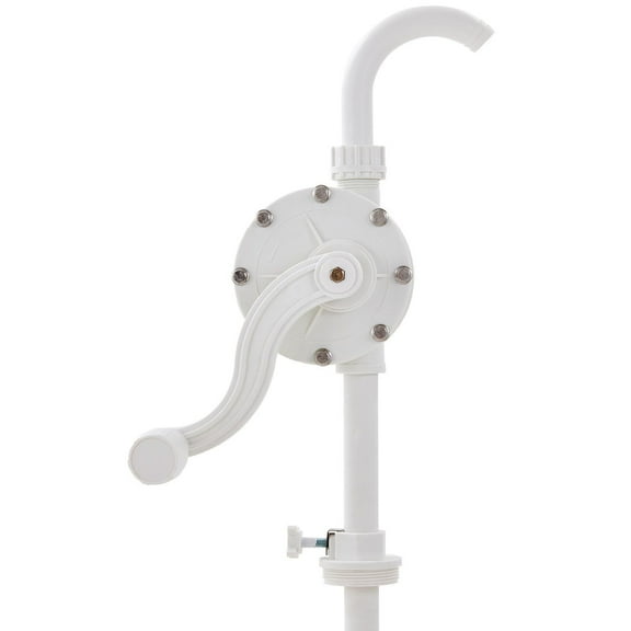 Rotary Drum Pump Hand Crank, 6.5 GPM for 5-55 Gallon Drums, with Suction Tube & Hose for Fast Transfer of Water, Oil, and Chemicals