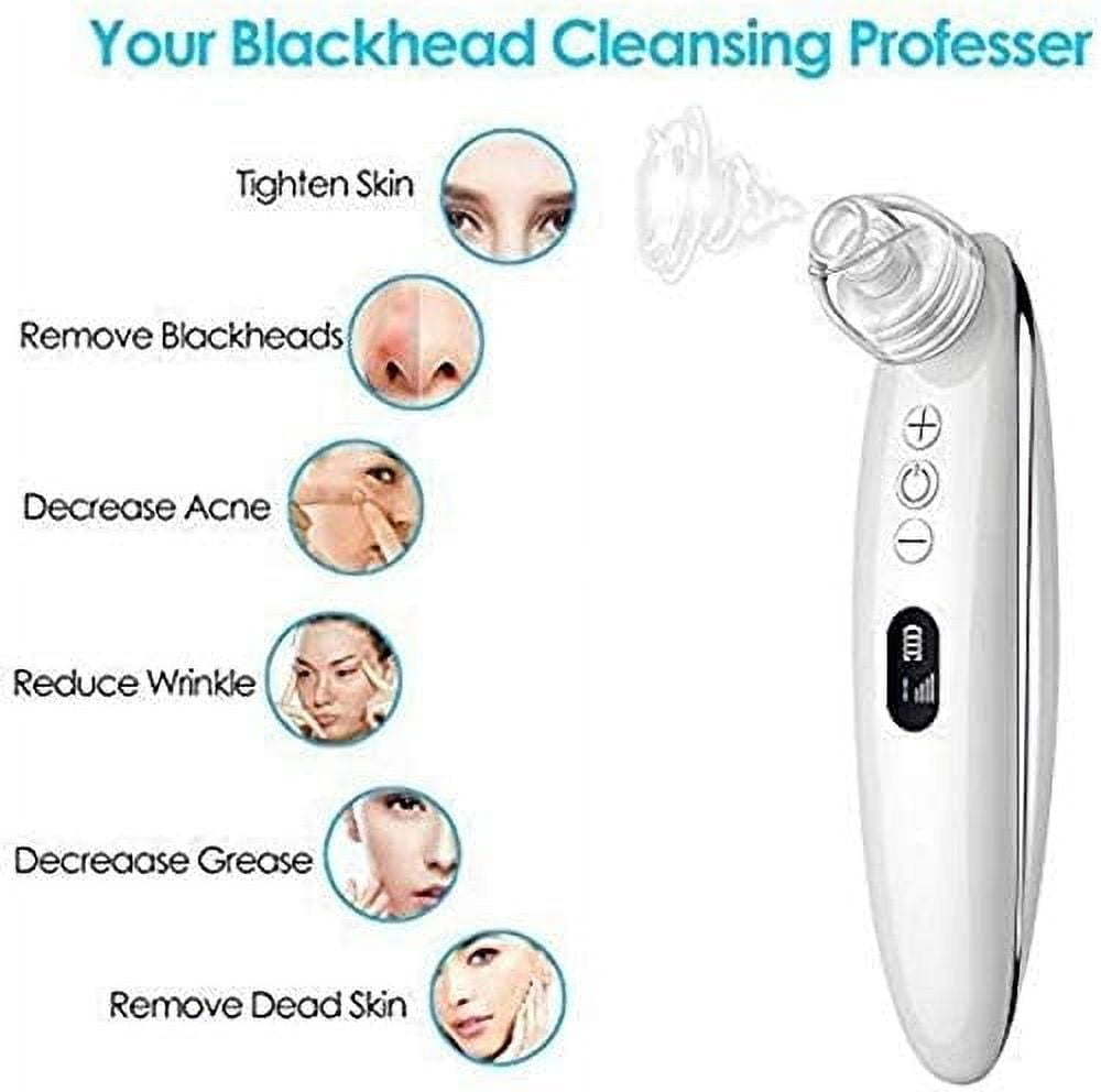Blackhead Remover Vacuum—Electric Vacuum Suction Blackhead Remover W/LED Display—Powerful Facial Pore Vacuum Cleaner Tool for Blackhead, Whitehead&Acne Removal for Women and Men