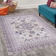 thumbnail image 2 of Ethnic Decorative Rug, Folkloric Tribal Ornaments and Curls with Heart Shaped Details Print, Quality Carpet for Bedroom Dorm and Living Room, 6 Sizes, Lavender Blue, by Ambesonne, 2 of 4