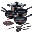 thumbnail image 1 of Batería de cocina T-Fal XL Force 11 Piezas Negra, 1 of 4