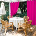 thumbnail image 4 of Outdoor Curtains for Patio Waterproof, Rose Pink Windproof Pravicy Outside Porch Blackout Curtain, Farmhouse Solid Pink Color Modern Art Sun Blocking Grommets Curtains for Cabana Gazebo 54"x108", 4 of 9