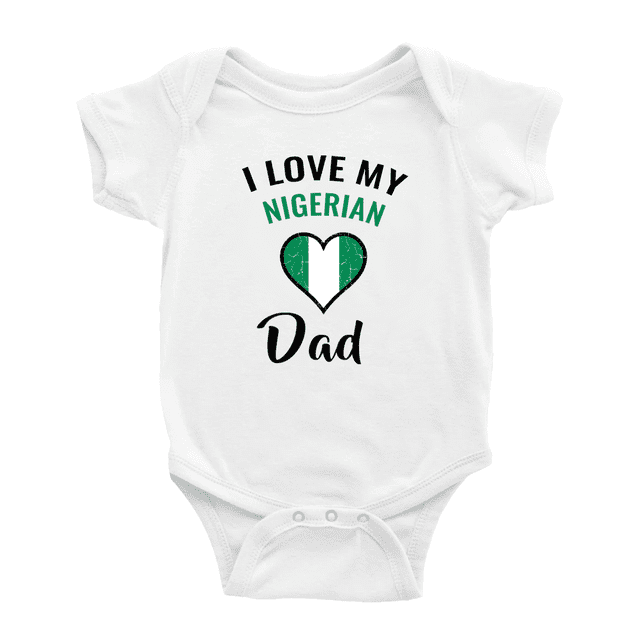 J'aime Mon Papa Nigérian, Drapeau en Forme de Cœur, Mignon Cache-Couche pour Bébé Garçon Fille