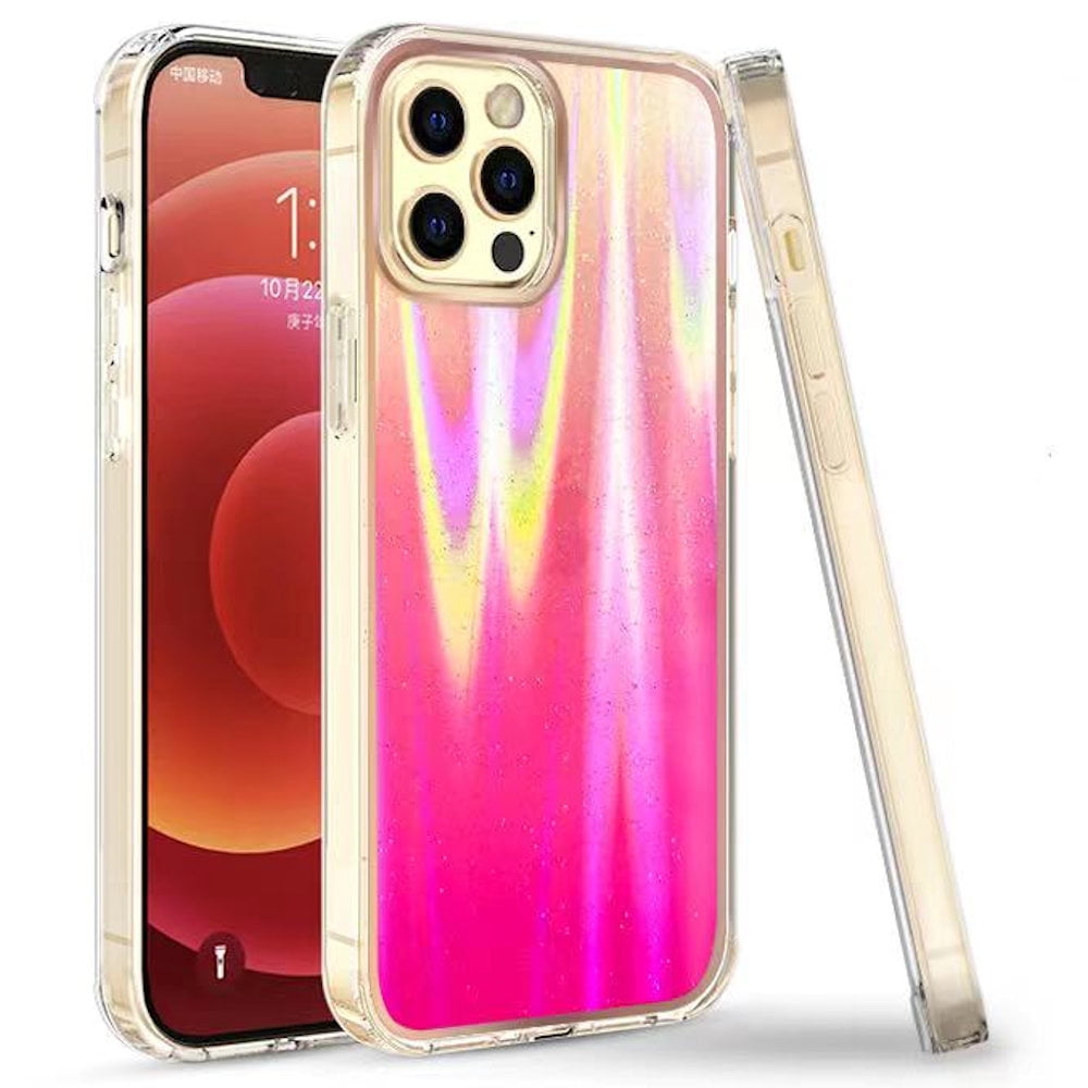 Gradient Color Sheer Glitter Holographic Case For Iphone 13 Pro Max Pink Walmart Com
